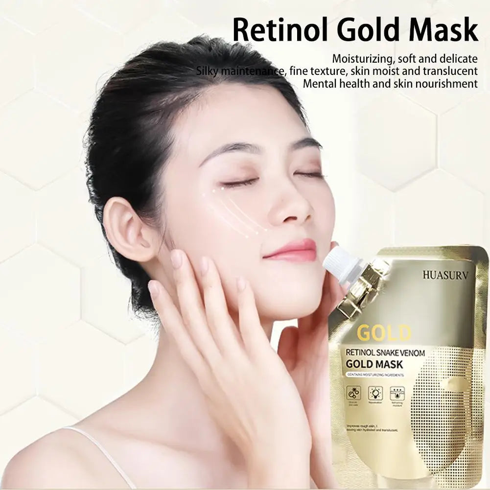 2Pcs*100G Moisturizing Retinol Snake Venom Peptide Gold Mask Moisturizing Firmness Brighten Facial Mask Oil Control Skin Care