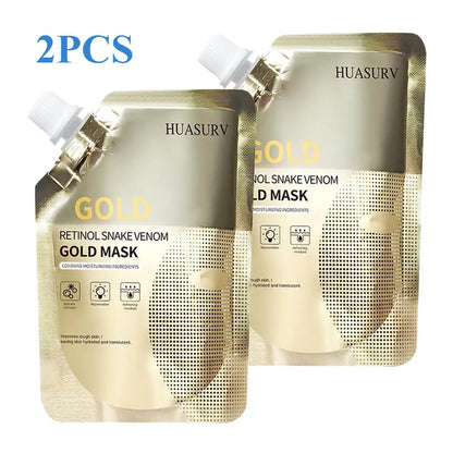 2Pcs*100G Moisturizing Retinol Snake Venom Peptide Gold Mask Moisturizing Firmness Brighten Facial Mask Oil Control Skin Care